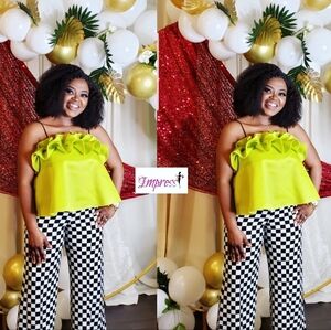 Vibrant Neon Colored Ruffle Top